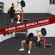 View Chest Press Machine, 1050LBS Capacity, Independent Converging Arms, Weight Bench Press with Adjustable Flat Bench for Upper Body Workouts, Red image 4