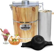 View Elite Gourmet 6 Quart Vintage Wood Bucket Electric Ice Cream Maker Machine image 1