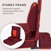 View Ground chair, with backrest support | Adult yoga chair | Portable folding chair | Yoga chair with cushion and meditation pad | Black | 24x22 inches image 2