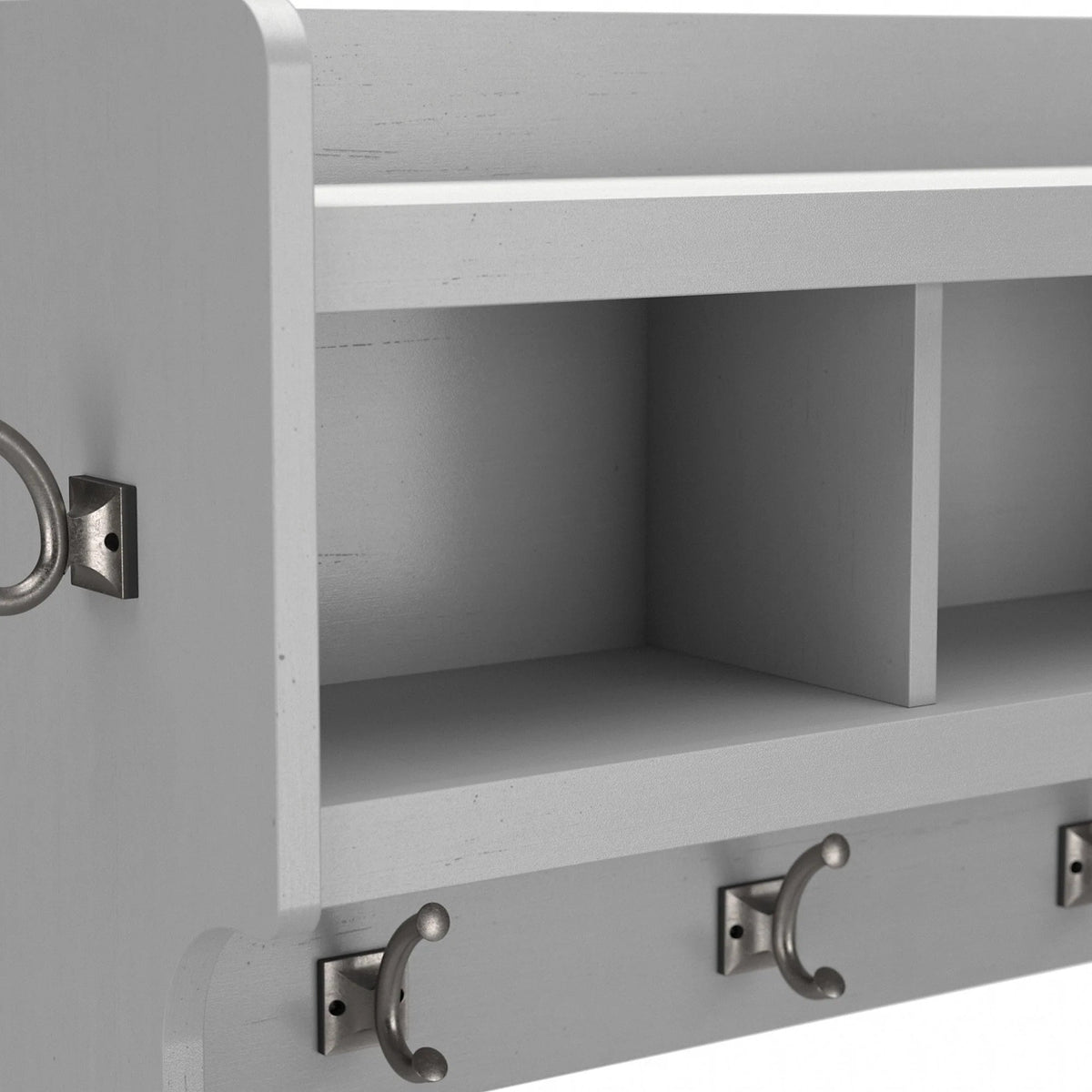 40 Inch Wall Mounted Coat Rack with Shelf, Wooden Entryway Storage and Hanging Organizer