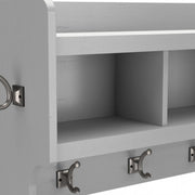 View 40 Inch Wall Mounted Coat Rack with Shelf, Wooden Entryway Storage and Hanging Organizer image 6