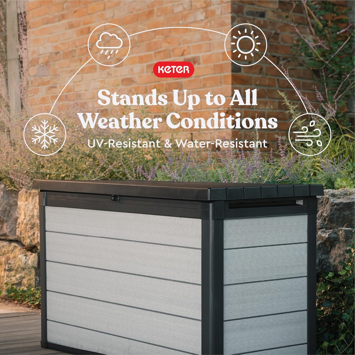 200 Gallon Resin Deck Box, Extra Large Outdoor Storage Container for Patio, Garden, Yard and Pool Area