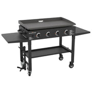 View Blackstone 36 Inch Gas Griddle Cooking Station 4 Burner Flat Top Gas Grill Propane Fuelled Restaurant Grade Professional 36” Outdoor Griddle Station with Side Shelf (1554) image 1