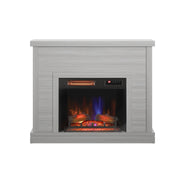 View 52" Shiplap Wall Fireplace Mantel, Modern Electric Fireplace with 3D Flame Effect Insert for Home Decor image 1