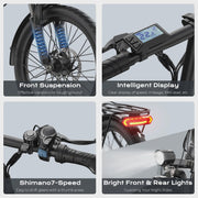 View AIRWEST 20 in Foldable Electric Bike for Adults, Compact Commuter eBike with 500W Motor 750W Peak, Removable 48V 7.8Ah Battery, 50 Miles PAS... image 6