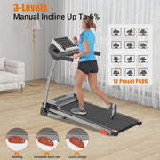 View Ambifirner Easy Folding Treadmill with Adjustable Incline, Wide Running Deck, Foldable Design, Digital Monitor Mini Treadmill for Home Office image 6