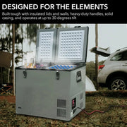 View FM-65G 65 Quart Portable Refrigerator and Deep, AC 110V/ DC 12V, Real Chest Freezer for Car, Home, Camping, and RV with-8掳F to 50掳F Temperature Range, Gray, One Size image 3