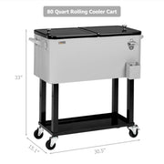 View Portable 80 Quart Rolling Ice Chest with Shelf image 2