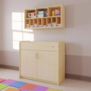 View Foundations Wall- Mounted Diaper Organizer for Daycares, 3 Large & 8 Small Storage Compartments, Wood Construction, Maximum Durability image 2