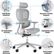 View Ergo3D Ergonomic Office Chair -- High Back Mesh Desk Chair with 3D Adjustable Armrests, Wheels, for Home and Office (Black) image 3