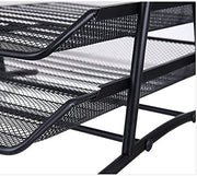 View Metal Mesh 2 Tier Document Letter Tray Desk Organizer File Holder Magazine Notebook Organizer Office Supplies image 4