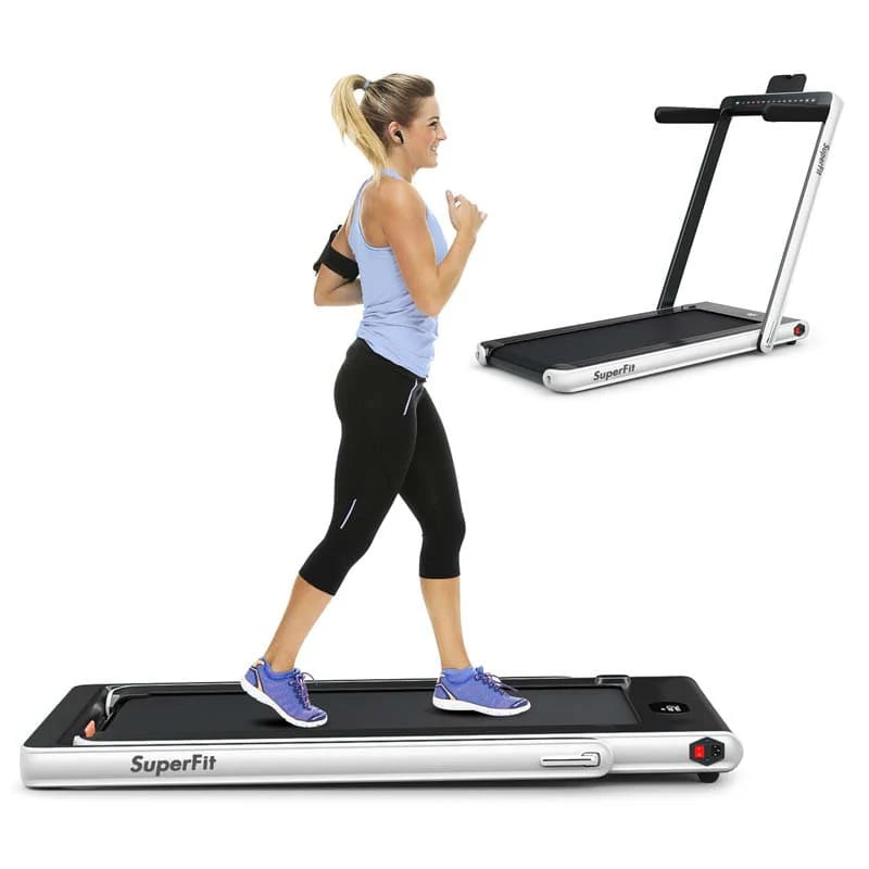 2-in-1 Folding Electric Treadmill, 2.25 HP, Under-Desk, with Dual Display and Smart App Control