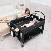 View 4 in 1 Portable Baby Crib Deluxe Nursery Center image 2