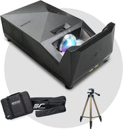 View Projector ultra-short focal length portable outdoor family courtyard movie night projector, waterproof projector, 1080p resolution, 1500 lumens, supports Bluetooth and built-in battery, compatible with iOS TV platform image 3