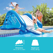 View Kool Splash Inflatable Water Slide Swimming Pool Play Center with Built in Sprayers for Kids and Adults, Ages 6 and Up, Blue image 4
