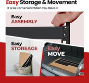 View 5 Layered laminated boltless heavy-duty vehicle storage adjustable wide-size metal shelf unit utility rack shelving storage multi-functional shelf shed storage area 47.7 inches wide x 18.2 inches deep x 71.3 inches high Black image 2