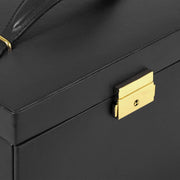 View Medium-sized jewelry box, made of tin - 28 compartments, 10 spaces for storing rings, 20 slots for ear piercings 10 compartments for storing necklaces - Includes a handbag image 2