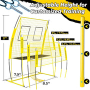 View Adjustable volleyball training net equipment system (8x11 feet), suitable for adult outdoor or indoor volleyball practice, equipped with volleyball. image 2
