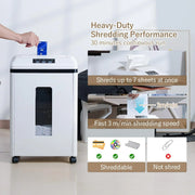 View Professional Commercial Paper Shredder: P-7 Security Super Micro-Cut 1x1.7mm 7 Sheets/CDs/Cards/Staples 6-Gal Bin Heavy Duty for Home/Office/Industrial/Business Use-Confidential Documents image 2