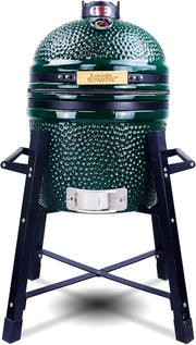 View Ceramic Kamado Charcoal BBQ Grill and Smoker, Stainless Steel Grates -15" Ceramic with Tall Stand (GREEN) image 3