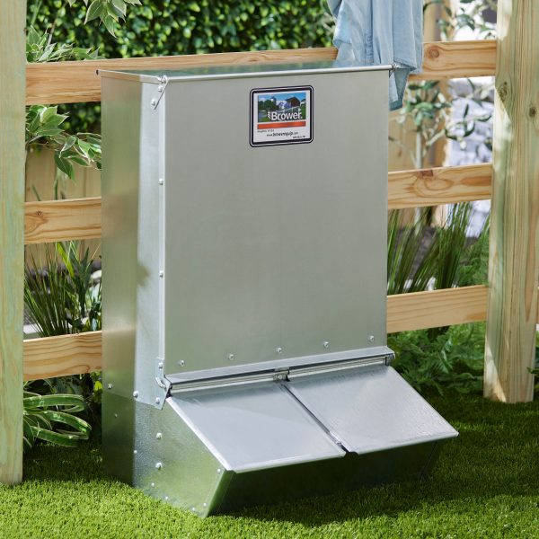 3.7 Bushel 2-Door Hog Feeder – Galvanized Steel Supplement Feeder for 8 Hogs