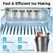 View 3-in-1 Hot & Cold Water Cooler with Built-in Ice Maker – Top Loading for 3-5 Gallon Bottles, Child Safety Lock, Black image 3