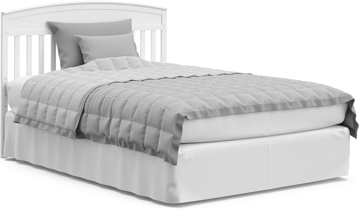 5-in-1 Convertible Baby Bed with Storage Drawers, White, Converts to Toddler Bed, Daybed and Full-Size Bed