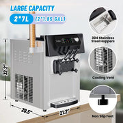 View 2200W 3-Flavor Soft Serve Ice Cream Machine, 5.3–7.4 Gal/Hr, LCD Touch Screen, Automatic Cleaning image 6