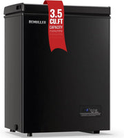 View Chest Freezer 5.0Cubic Feet Deep Freezer Freestanding Freezers with 2 Removable Stainless Steel Basket, Mini Freezer Top Open Door Compact Freezer with Electronic Control 41℉ to -15℉BLACK image 1