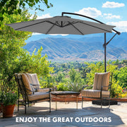 View 9.8FT Offset Patio Umbrella Hanging Cantilever Umbrella Outdoor Sun Shade with Easy Tilt Adjustment, 8 Ribs, UV Protection for Backyard, Lawn, Garden and Pool, Blue image 2