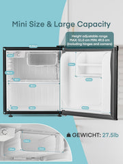 View FOHERE Mini Kühlschrank 46L mit Eisfach | Kühlschrank Klein | Temperaturregelung, Energiesparend, Leise | Getränkekühlschrank Ideal für Büro, Camping image 5