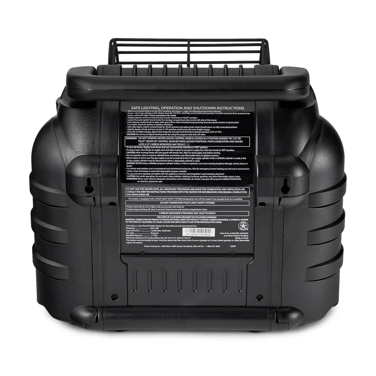 12,000 BTU Portable Propane Heater – 2 Heat Settings, ODS Safety Shut-Off, Camo