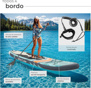 View tectake Tabla de Paddle Surf Hinchable, Incluye Remo 2 en 1, Asiento de Kayak, Bomba de Aire, Mochila de Transporte, Stand Up Paddle, Accesorios image 3
