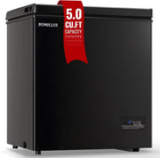 View Chest Freezer 5.0Cubic Feet Deep Freezer Freestanding Freezers with 2 Removable Stainless Steel Basket, Mini Freezer Top Open Door Compact Freezer with Electronic Control 41℉ to -15℉BLACK image 2