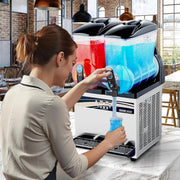 View 15L x 2 Double-Tank Commercial Slushy Machine, Stainless Steel, Frozen Drink Machine image 2