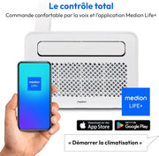 View MEDION Smart Climatiseur Split P502 (5000 BTU, 3-en-1, Refroidir, Déshumidification, Ventilation, pour caravane, camping-car, kit de joint de fenêtre, image 2