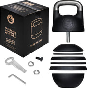 View Adjustable Kettlebell Set [Bells of Steel] Kettle Bell Weight Set, Steel Shell, Internally-Loaded for Full Body Workouts, Competition Standard 35mm Handle, 12-20.5kg image 1
