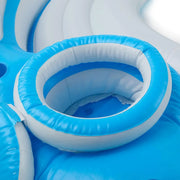 View 56299EP 145 x 125 x 20 Inch Splash N Chill Inflatable Lake and Pool Relaxation Island Lounger Seat for up to 7 Adults, Blue and White image 3