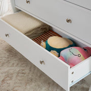 View Changing Table Dresser Baby Diaper Changing Station Infant Nursing Table with 3 Drawers, Safety Rail & Strap for Bedroom, Nursery, White image 3