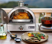 View MAPZ-SS 12000 BTU Multi-Fuel Countertop Table Top Stainless Steel Portable Outdoor Cooking Kitchen Backyard Propane Gas Pizza Making Baking Oven Roasting Grill - Pizza Stone Included image 3