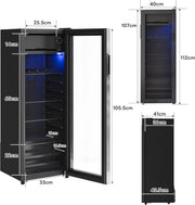 View Merax Kühlschrank 128L, Freistehend Getränkekühler mit 120L-Kühlschrank + 8L-Gefrierschrank, mit LED-Innenbeleuchtung und Verstellbare Einlegeböden, image 2
