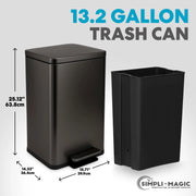 View 13.2 Gallon Step Trash Can, Hands-Free Kitchen Garbage Bin with Odor Control image 3