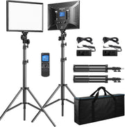 View D50 LED Video Light Panel Lights 15.4", 2 Packs 45W 3000K-8000K Bi-Color Dimmable Photography Lighting, CRI 96 Videography Lighting for Video Shooting/Gaming/Live Stream/Studio/Film image 2
