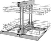 View 18-inch double-layer removable shelves with 4 shelves, silver color image 1