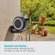 View Gardena Wand-Schlauchbox RollUp M 20 m: Flexible Bewässerung für mittelgroße Gärten, schwenkbare Schlauchtrommel, mit Wandhalterung, Systemteilen und image 2