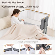 View Maydolly Baby Bassinet Bedside Crib, 3-in-1 Baby Bassinet Bedside Bed with Mattress and Soft, Breathable Sheet, 7-Height Adjustable, Stable and Reliable Crib for Nursery image 2