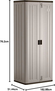 View 72-Inch Platinum Resin Storage Cabinet with Durable Double-Wall Construction, and Metal-Reinforced Shelves for Basement, Utility Room and Garage Storage, Platinum, Made in the USA image 4