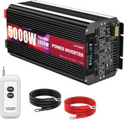 View 5000 Watt Power Inverter 12V to 110V 120V for Vehicle, Solar Inverter System, Heavy Duty, RV, Truck, Off Grid,Camping with 4 AC Outlets, LCD Display, Wireless Remote Control, Car Power Inverter image 1