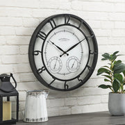 View 18" Bronze-Tone Outdoor Wall Clock, Weather-Resistant Plastic, Farmhouse Style image 1