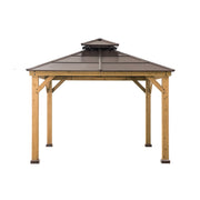 View 10 x 10 ft. Cedar-Framed Gazebo with Steel 2-Tier Hip Roof Hardtop image 1